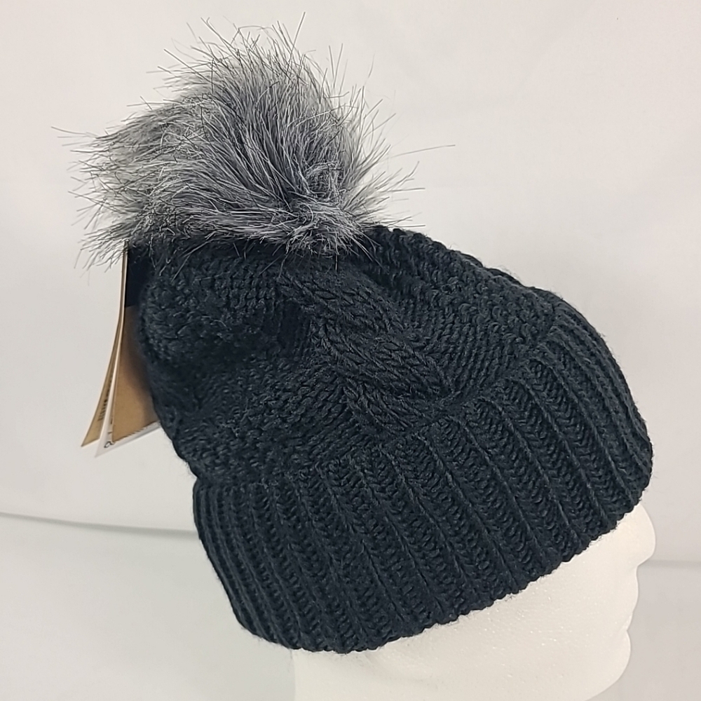 NEW THE NORTH FACE OH MEGA FUR POM BEANIE Black One Size - Picture 5 of 6